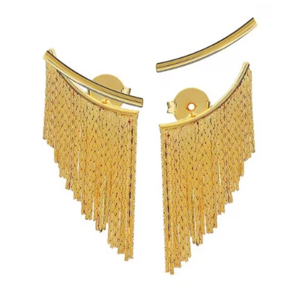 NWOT  Gorgeous Gold Fringe Earrings! - Picture 3 of 4